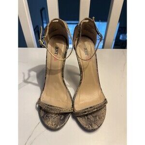 Just Fab Stiletto Heels Size 8 Mob Wife Old Money Snake Print Going Out Shoes
